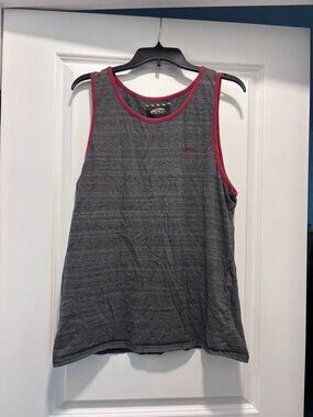 Men's Vans Off the Wall Gray and Red Tank Top